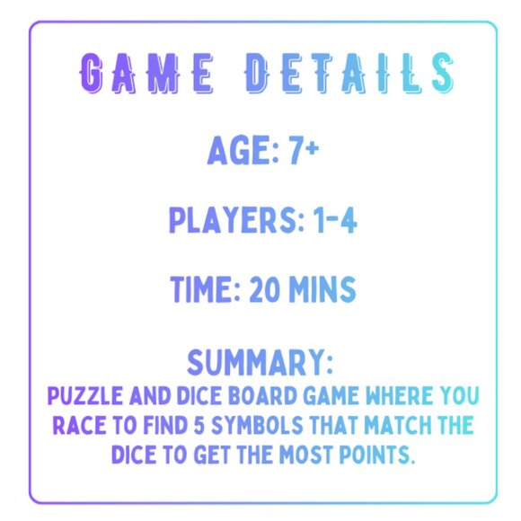 5er Finden Board Game Dice Rolling Pattern Recognition 7+ - Picture 2 of 3